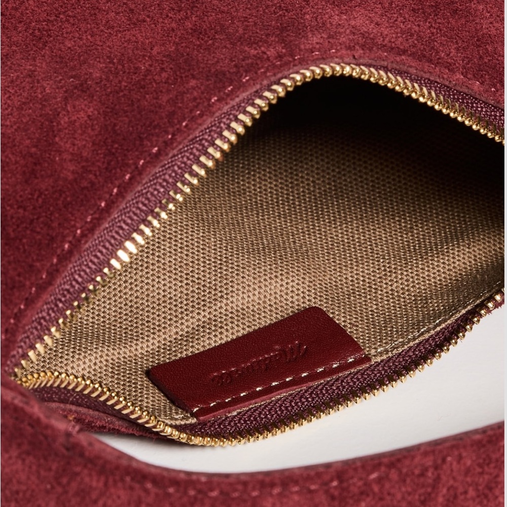 madewell suede micro buckle hobo bag - deep Merlot - Picture 5 of 8
